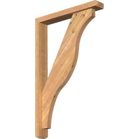 Ekena Millwork Funston Craftsman Smooth Bracket w/ Offset Brace, Western Red Cedar, 3 1/2"W x 22"D x 34"H BKT0402X22X34FST04SWR